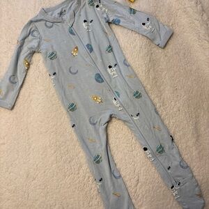 Kyte Baby Ice Blue Space Zipper Onesie 6-12M NWT
